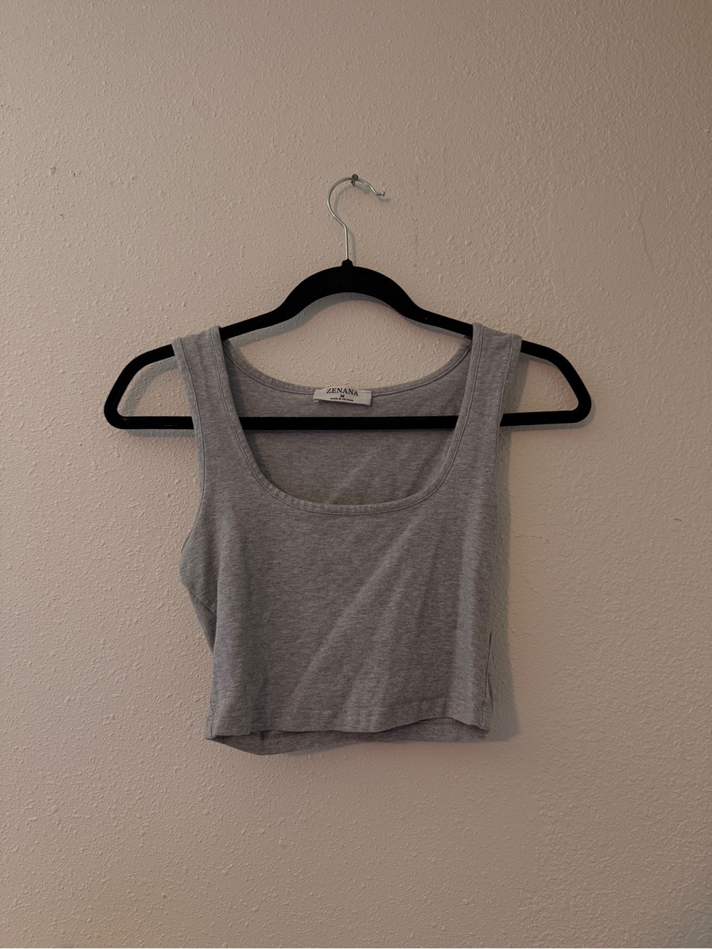 Zenana Gray Scoop Neck Cropped Tank